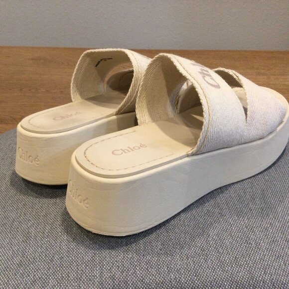 Authentic Chloe Mila Linen Sandals Size EU 36 - Picture 6 of 10